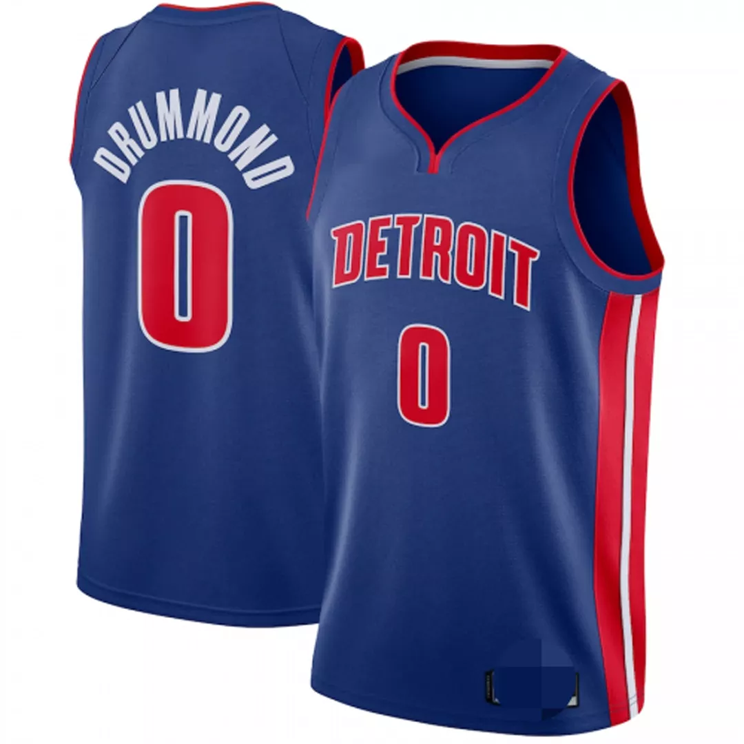 Men's Detroit Pistons Andre Drummond #0 Blue Swingman Jersey - Icon Edition