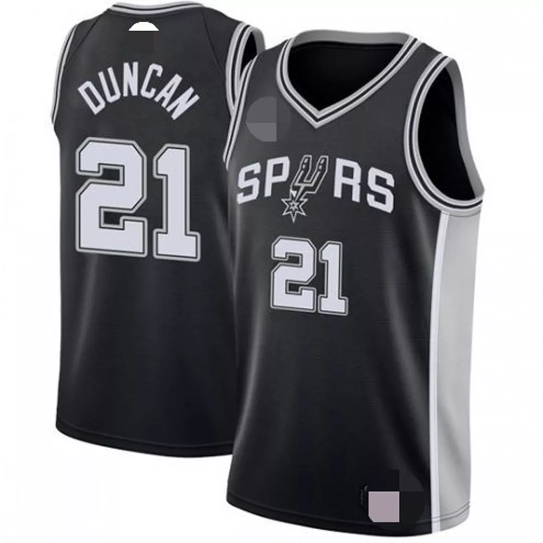 Men's San Antonio Spurs Tim Duncan #21 Black Swingman Jersey 2020/21 - Icon Edition