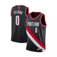 Men's Portland Trail Blazers Damian Lillard #0 Black 2020/21 Swingman Jersey - Icon Edition - thejerseys