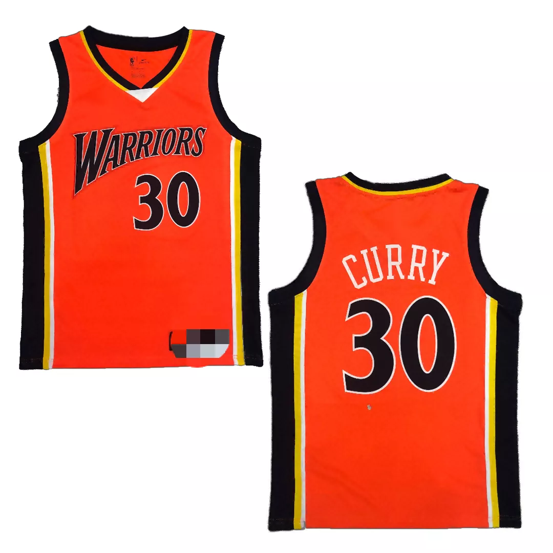 Men's Golden State Warriors Curry #30 Orange Hardwood Classics Jersey 2009/10