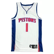 Men's Detroit Pistons Allen Iverson #1 White 2021/22 Swingman Jersey - Icon Edition - thejerseys
