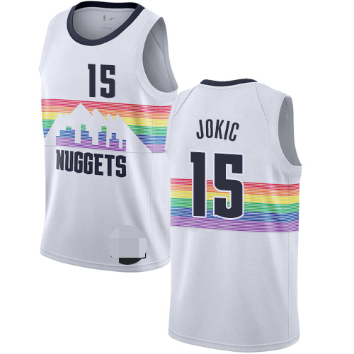 Nike Nikola Jokic Denver Nuggets CITY Rainbow Jersey Swingman Trikot NBA M