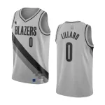 Men's Portland Trail Blazers Damian Lillard #0 Grey 20/21 Swingman Jersey– Earned Edition - thejerseys
