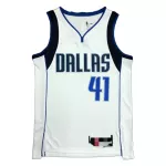Men's Dallas Mavericks Dirk Nowitzki #41 White 2021/22 Swingman Jersey - Icon Edition - thejerseys