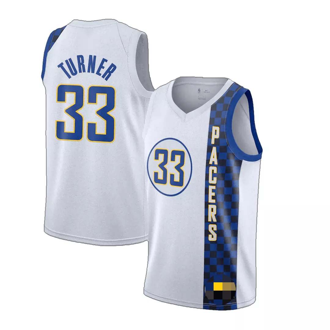 Men's Indiana Pacers Turner #33 White Swingman Jersey 2019/20 - City Edition