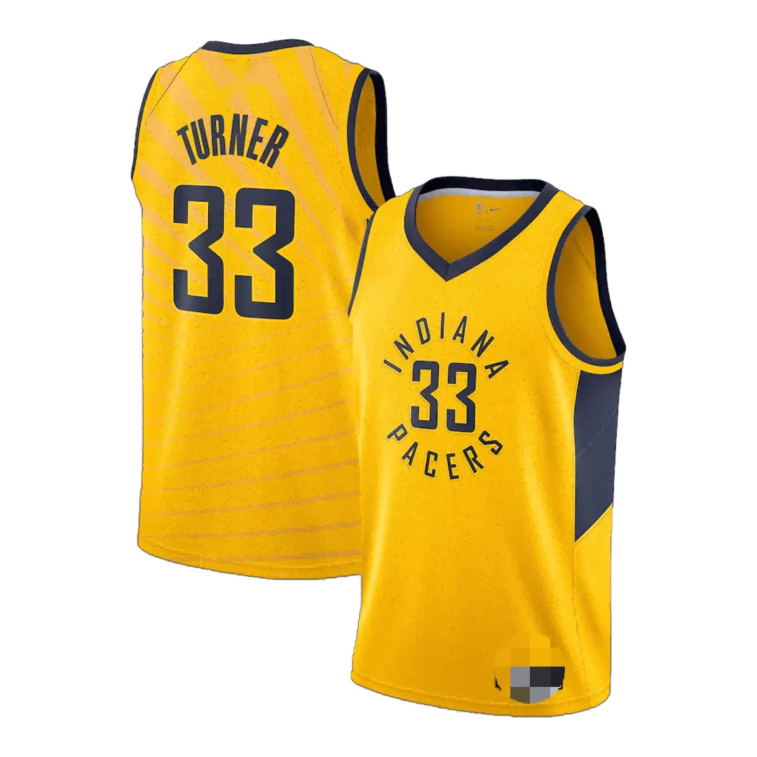 Men's Indiana Pacers Turner #33 Gold Swingman Jersey - Statement Edition