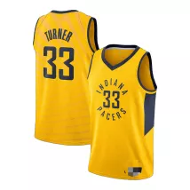 Men's Indiana Pacers Turner #33 Gold Swingman Jersey - Statement Edition - thejerseys