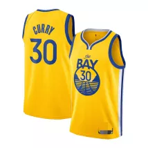 Men's Golden State Warriors Curry #30 Gold Swingman Jersey - Statement Edition - thejerseys