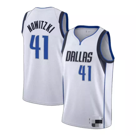 Men's Dallas Mavericks Dirk Nowitzki #41 White Swingman Jersey - Association Edition - thejerseys
