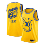 Men's Golden State Warriors Curry #30 Yellow Swingman Jersey - Classic Edition