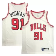 Men's Chicago Bulls Dennis Rodman #91 White Swingman Jersey - Association Edition - thejerseys