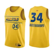 Men's All Star Giannis Antetokounmpo #34 Yellow 2021 Swingman Jersey - thejerseys