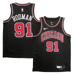 Men's Chicago Bulls Dennis Rodman #91 Black Swingman Jersey - Statement Edition