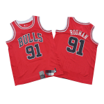Men's Chicago Bulls Dennis Rodman #91 Red Swingman Jersey - Icon Edition