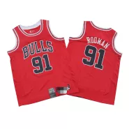 Men's Chicago Bulls Dennis Rodman #91 Red Swingman Jersey - Icon Edition - thejerseys