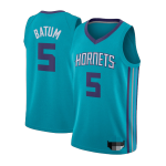 Men's Charlotte Hornets Nicolas Batum No.5 Teal Swingman Jersey - Icon Edition