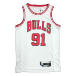 Men's Chicago Bulls Dennis Rodman #91 White 2021/22 Diamond Swingman Jersey - Icon Edition
