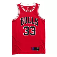 Men's Chicago Bulls Scottie Pippen #33 Red 2021 Diamond Swingman Jersey - Icon Edition - thejerseys