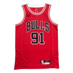 Men's Chicago Bulls Dennis Rodman #91 Red 2021 Diamond Swingman Jersey - Icon Edition