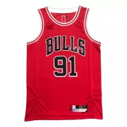 Men's Chicago Bulls Dennis Rodman #91 Red 2021 Diamond Swingman Jersey - Icon Edition - thejerseys