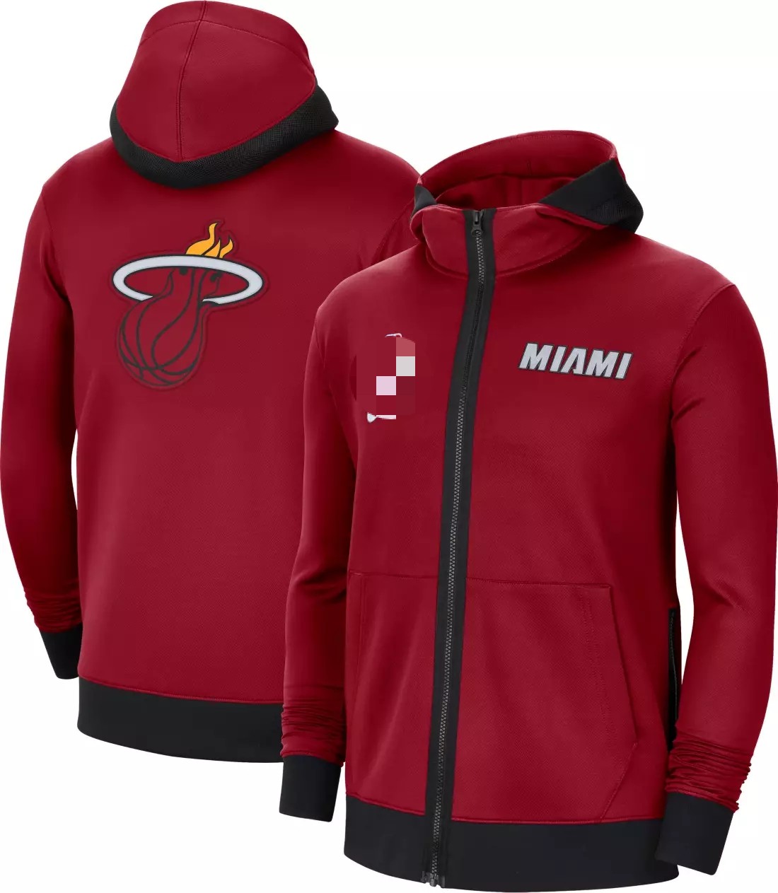 Nike Men's 2021-22 City Edition Miami Heat Black Full Showtime Full Zip Short Sleeve Jacket, Large