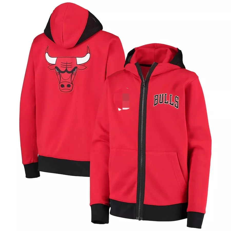 Men's Chicago Bulls Red Hoodie Jacket - thejerseys