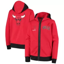 Men's Chicago Bulls Red Authentic Showtime Performance Full-Zip Hoodie Jacket - thejerseys