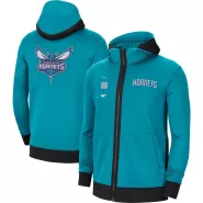 Men's Charlotte Hornets Blue Authentic Showtime Performance Full-Zip Hoodie Jacket - thejerseys
