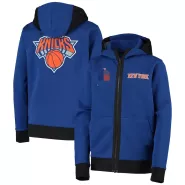 Men's New York Knicks Blue Authentic Showtime Performance Full-Zip Hoodie Jacket - thejerseys