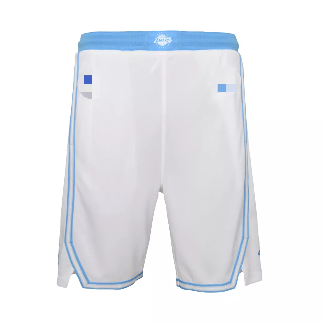Men's Los Angeles Lakers White Basketball Shorts 2020/21 - City Edition - thejerseys