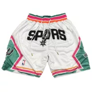 Men's San Antonio Spurs White Mesh NBA Shorts - thejerseys
