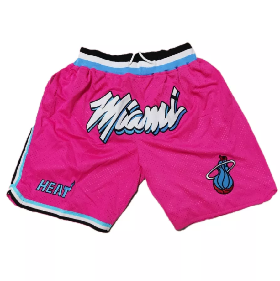 Men's Miami Heat Pink Basketball Shorts - thejerseys
