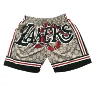 Men's Los Angeles Lakers Gray Mesh NBA Shorts - thejerseys