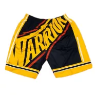 Men's Golden State Warriors Black&Yellow Mesh NBA Shorts - thejerseys