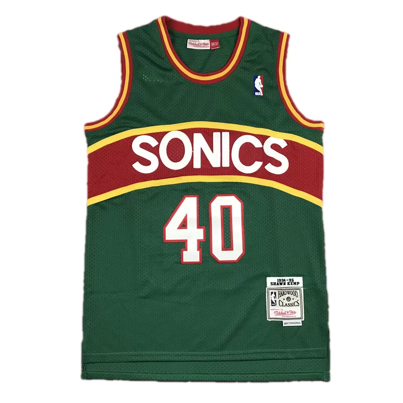 Men's Seattle SuperSonics Shawn Kemp #40 Green Hardwood Classics Jersey 1994/95 - thejerseys