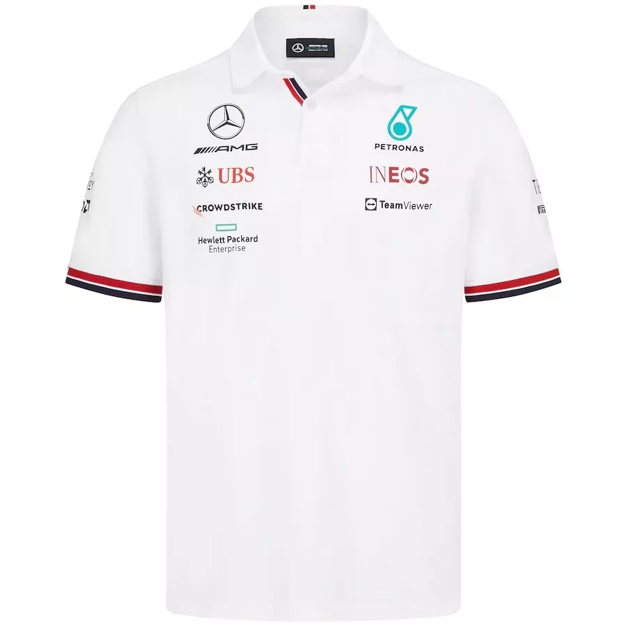 Mercedes AMG Petronas F1 Racing Team Polo - White 2022 - thejerseys