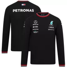 Mercedes AMG Petronas F1 Racing Team Long Sleeve T-Shirt - Black 2022 - thejerseys