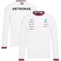 Mercedes AMG Petronas F1 Racing Team Long Sleeve T-Shirt - White 2022 - thejerseys