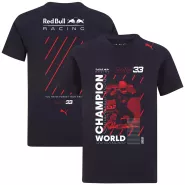 Red Bull Racing 2021 Max Verstappen Black World Champion T-Shirt - thejerseys