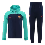 Barcelona Green&Navy Hoodie Training Kit (Top+Pants) 2022/23 For Adults - thejerseys