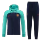 Barcelona Green&Navy Hoodie Training Kit (Top+Pants) 2022/23 For Adults - thejerseys