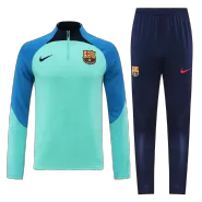 Barcelona 1/4 Zip Green Tracksuit Kit(Top+Pants) 2022/23 for Adults - thejerseys