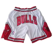 Men's Chicago Bulls White Mesh NBA Shorts - thejerseys