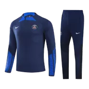 PSG 1/4 Zip Navy Tracksuit Kit(Top+Pants) 2022/23 for Adults - thejerseys