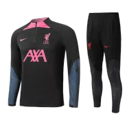 Liverpool 1/4 Zip Black Tracksuit Kit(Top+Pants) 2022/23 for Adults - thejerseys