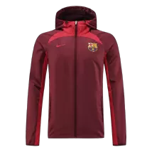 Barcelona Red Hoodie Windbreaker Jacket 2022/23 For Adults - thejerseys