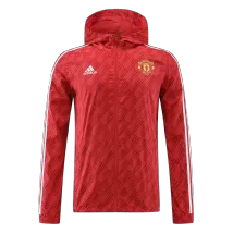 Manchester United Red Hoodie Windbreaker Jacket 2022/23 For Adults - thejerseys