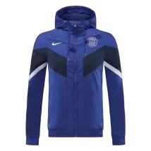 PSG Blue Hoodie Windbreaker Jacket 2022/23 For Adults - thejerseys