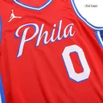 Men's Philadelphia 76ers Tyrese Maxey #0 Red Swingman Jersey - Icon Edition - thejerseys