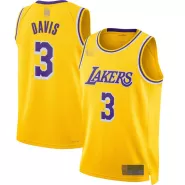 Men's Los Angeles Lakers Anthony Davis #3 Gold Swingman Jersey - Icon Edition - thejerseys
